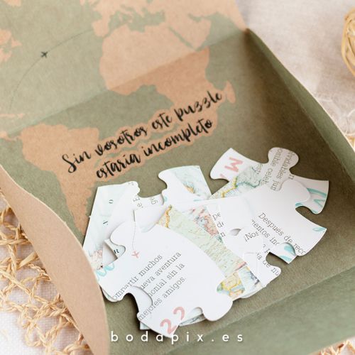 invitaciones de boda de puzzle