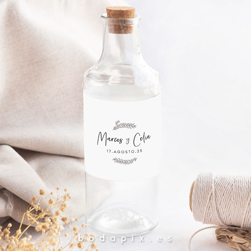 etiqueta botella personalizada boda sunset