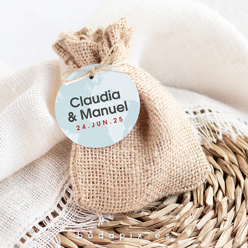 Etiquetas para regalos de bodas personalizadas Air Love