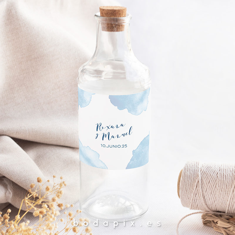 etiqueta botella personalizada boda navy