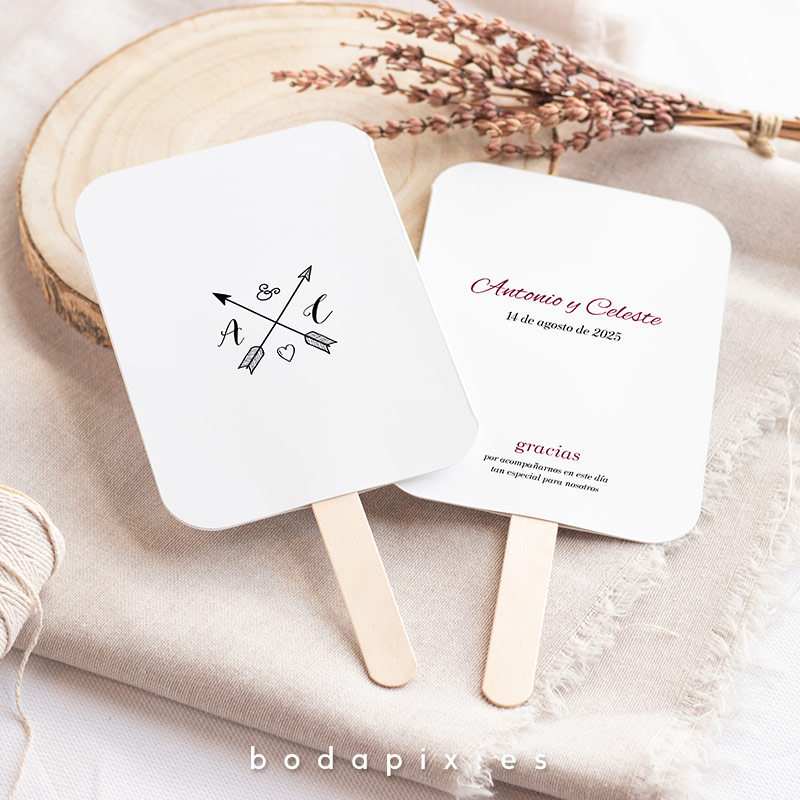 Pai pai o abanico personalizado para bodas Arrows