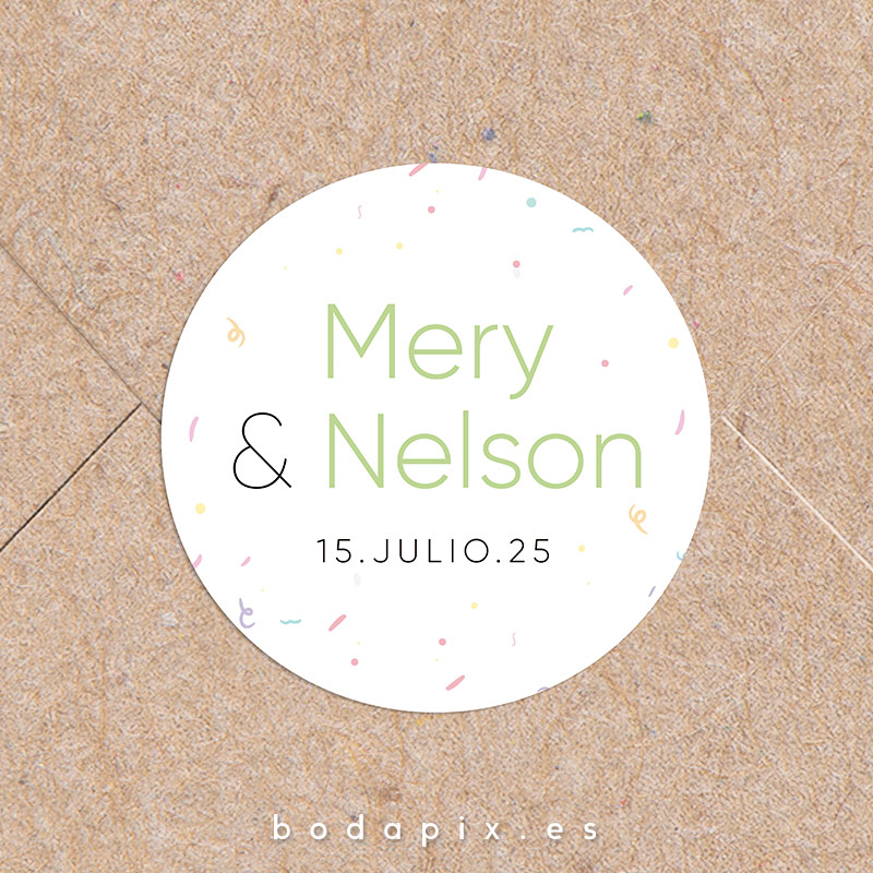 adhesivo pegatina personalizada boda polaroid