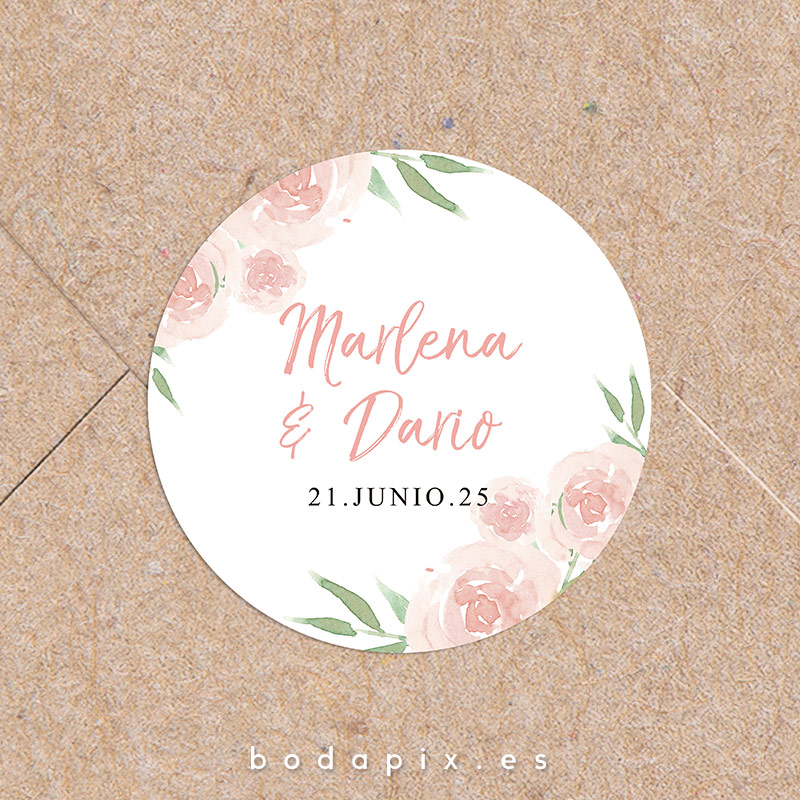 adhesivo pegatina personalizada boda primavera