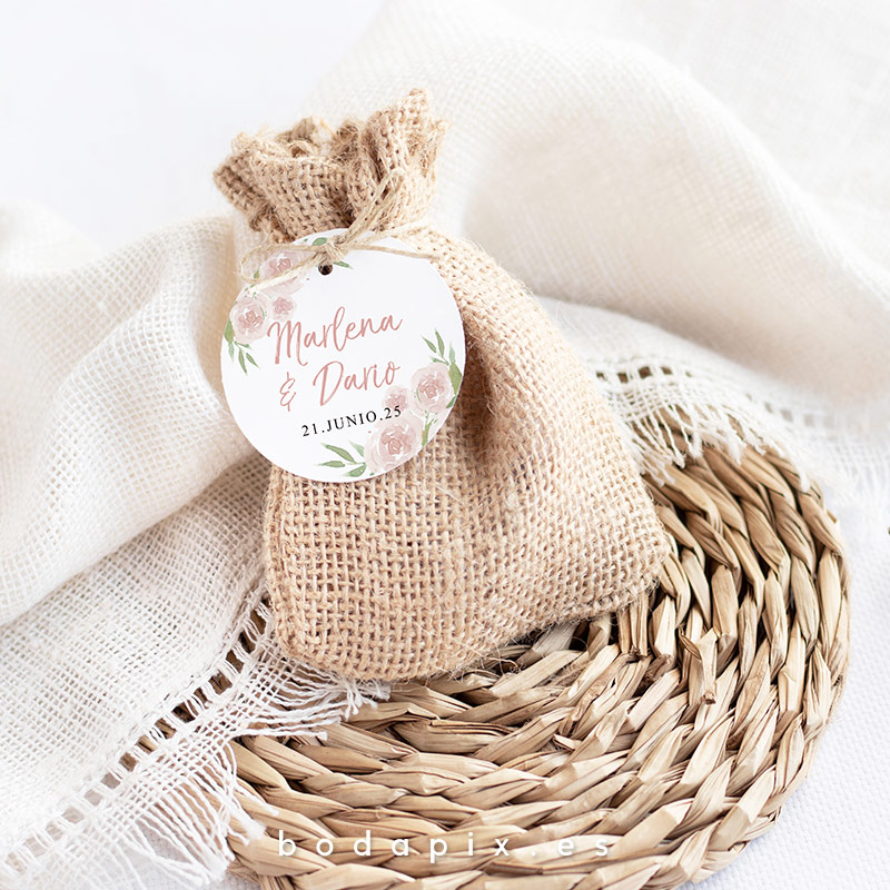 etiqueta detalle personalizada boda primavera