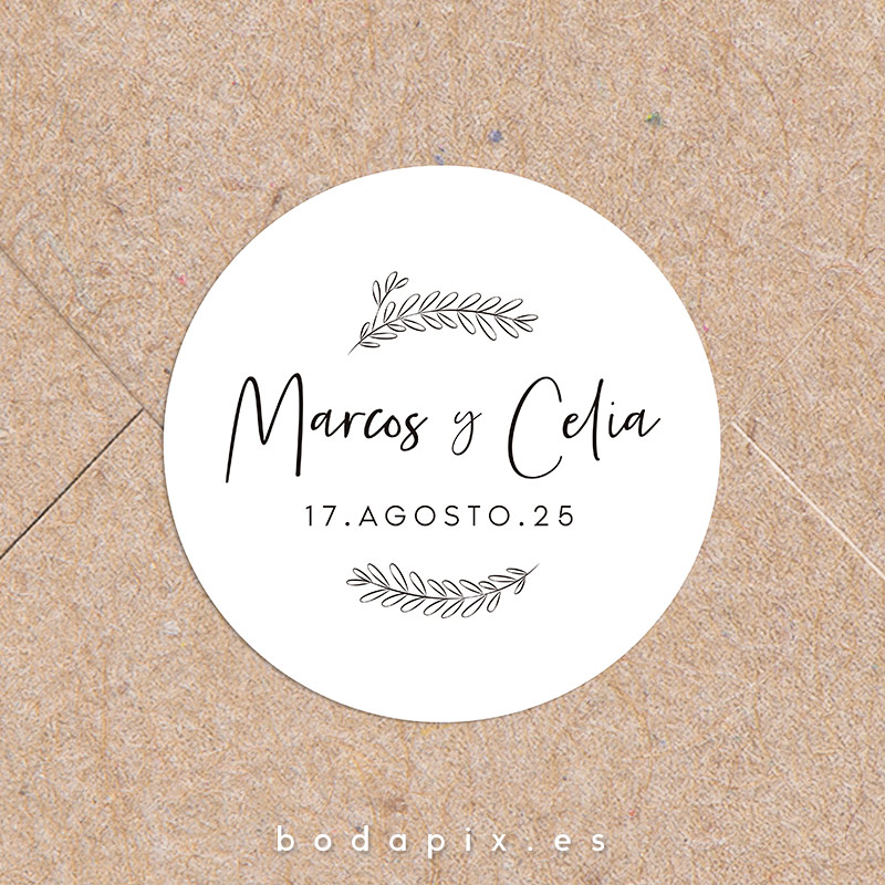 adhesivo pegatina personalizada boda sunset