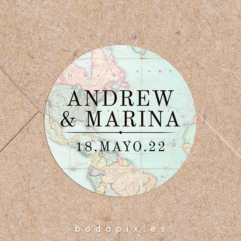 adhesivo pegatina personalizada boda travel