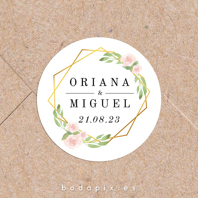 adhesivo pegatinas boda golden rose