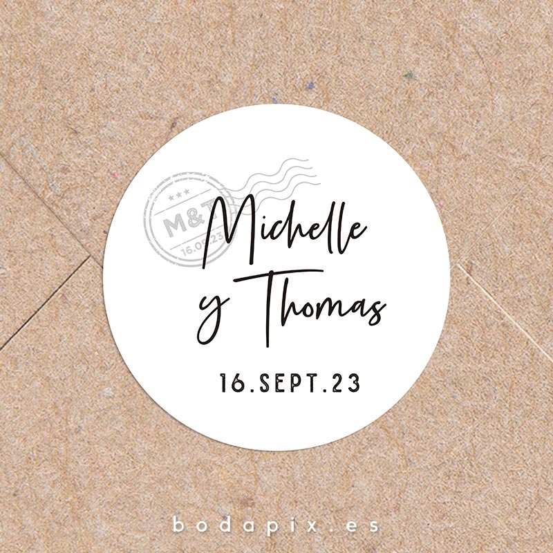 adhesivo pegatinas boda sequency