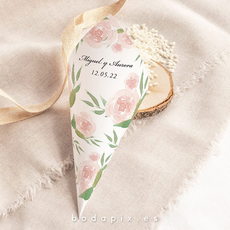 cono cucurucho confeti arroz boda pink palace