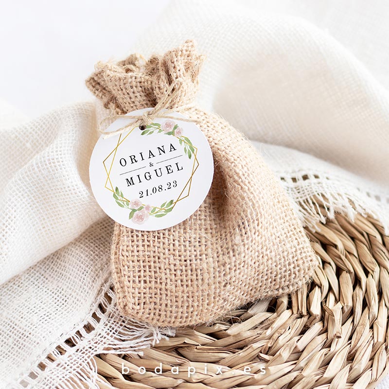 etiquetas detalles boda golden rose