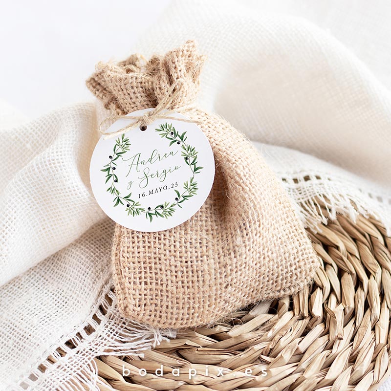 etiquetas detalles boda olivo