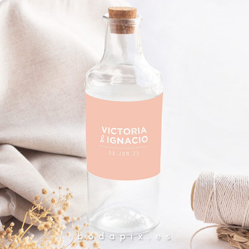 etiqueta botella personalizada boda happiness