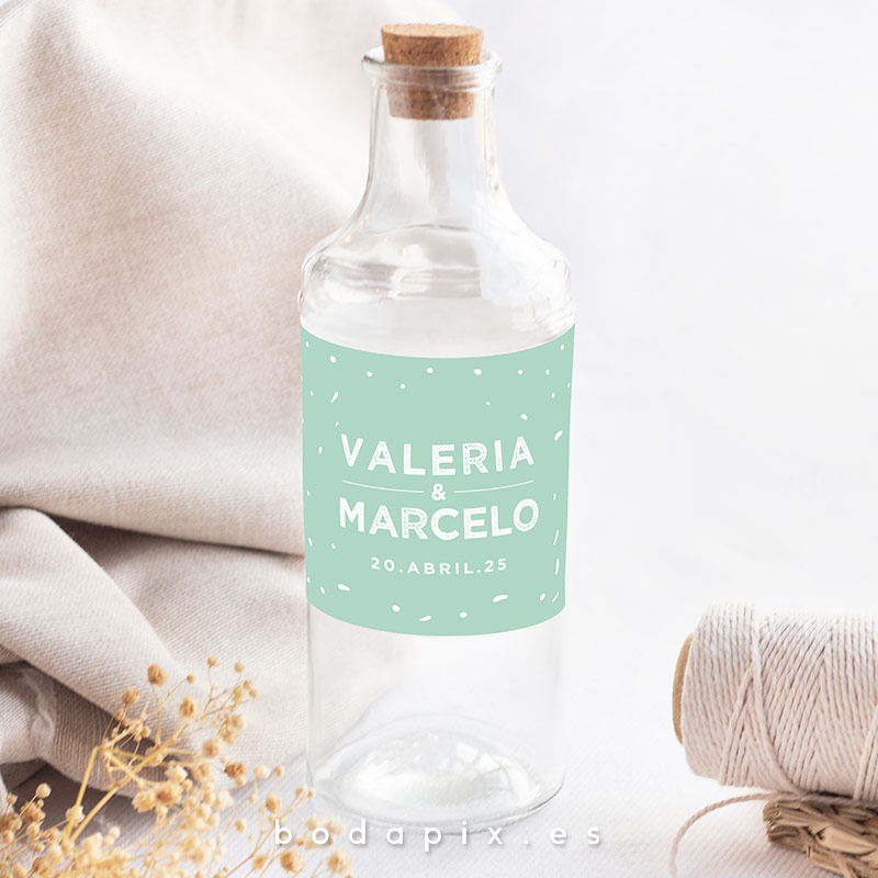 etiqueta botella personalizada boda joy