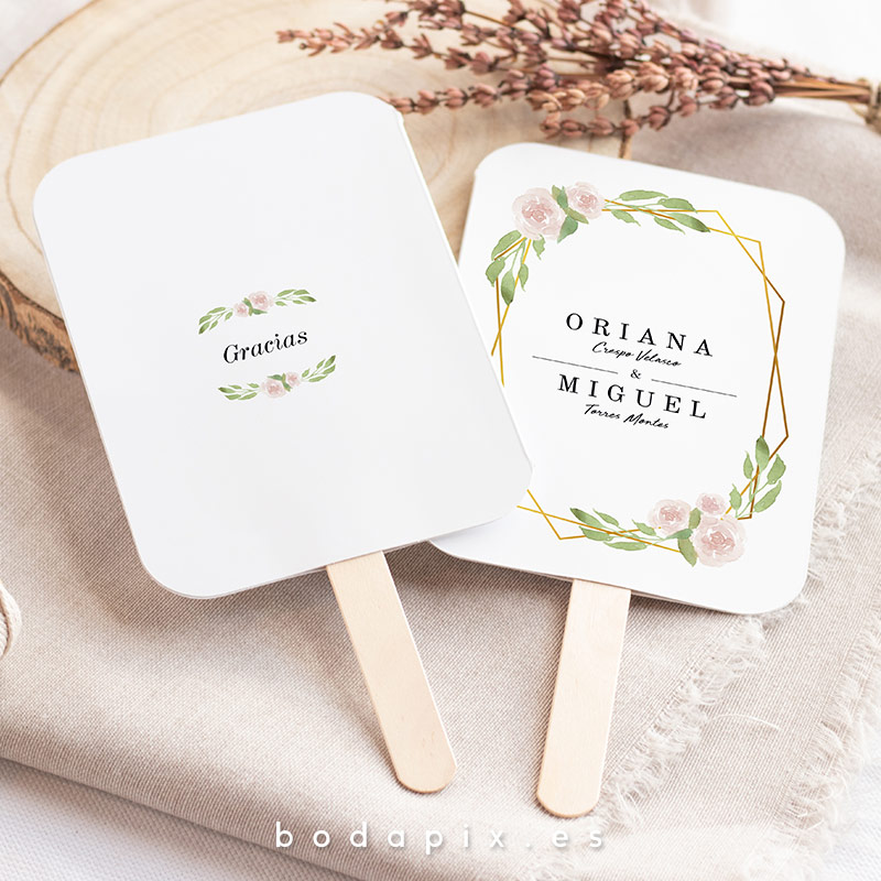 pai pai abanico boda golden rose