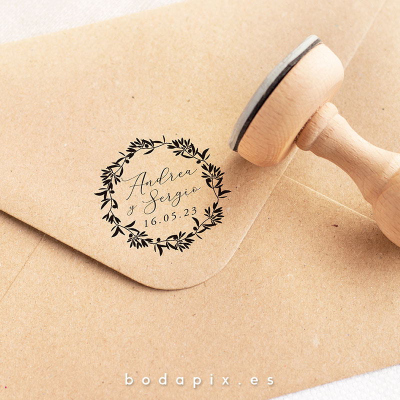 sello madera boda grace