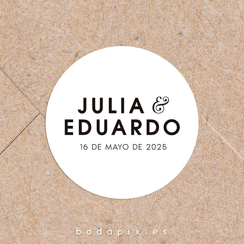 adhesivo pegatina personalizada boda bold