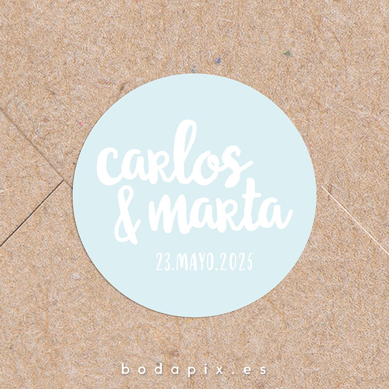 adhesivo pegatina personalizada boda bubble