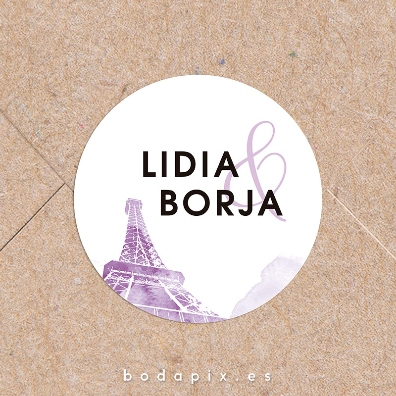 adhesivo pegatina personalizada boda paris