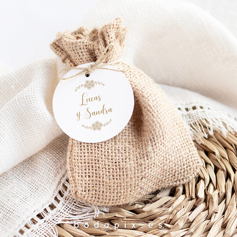 etiqueta detalle personalizada boda daisy
