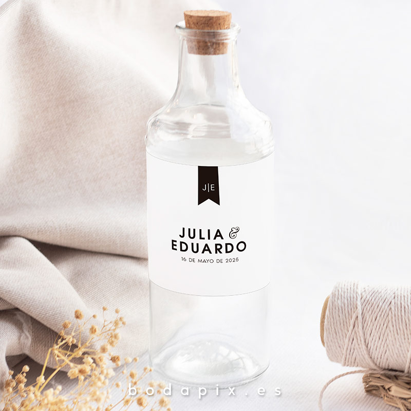 etiqueta botella personalizada boda bold