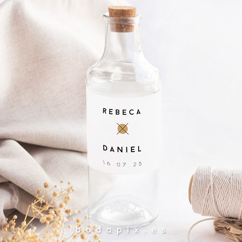 etiqueta botella personalizada boda minimal