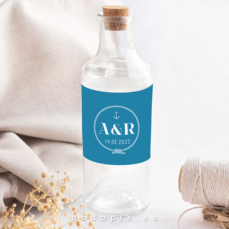 etiqueta botella personalizada boda proa