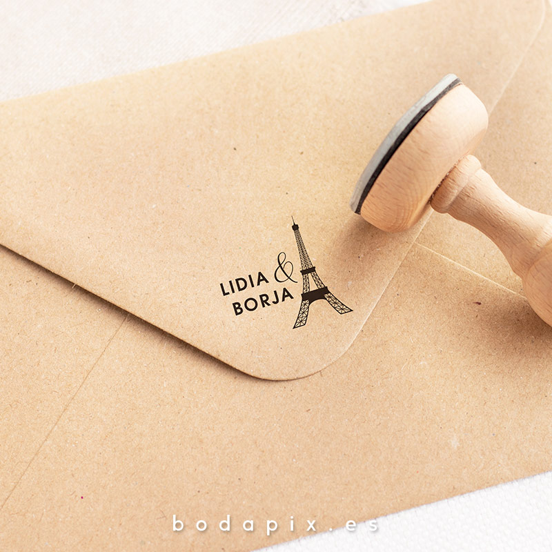 sello madera personalizado boda paris