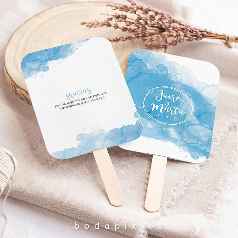pai pai abanico personalizado boda aquazul