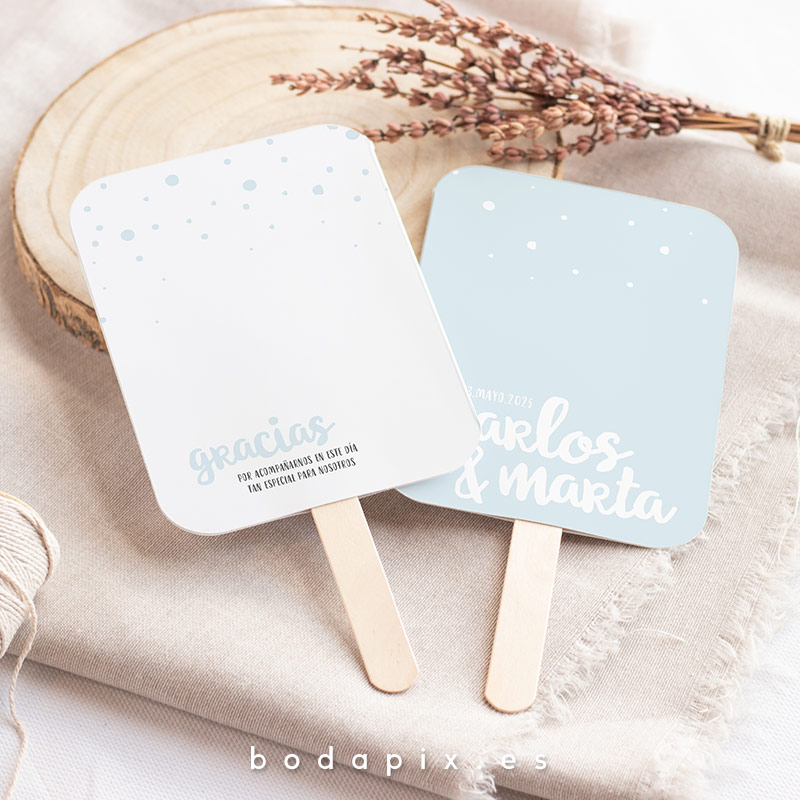 pai pai abanico personalizado boda bubble