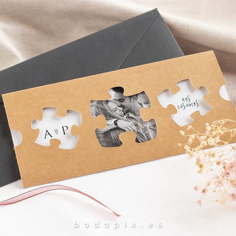 invitaciones de boda puzzle