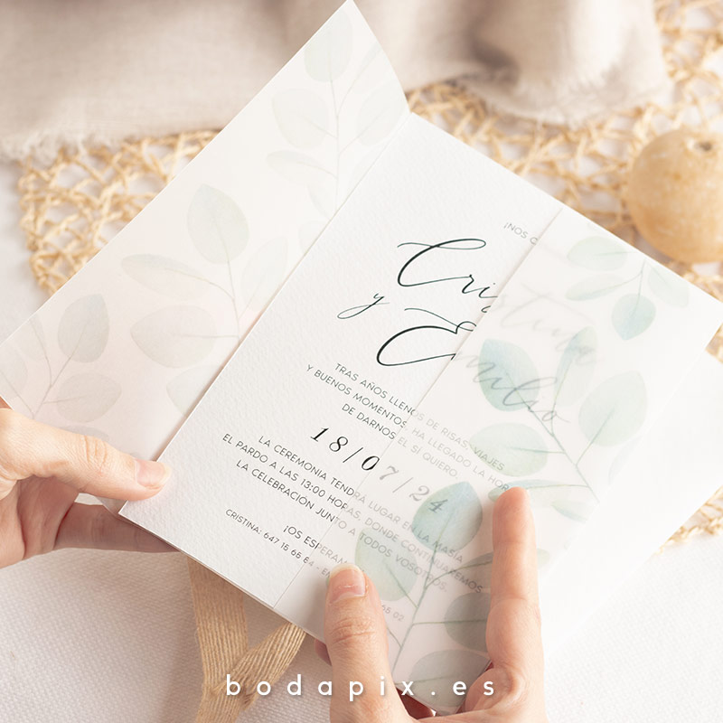 invitaciones de boda papel vegetal