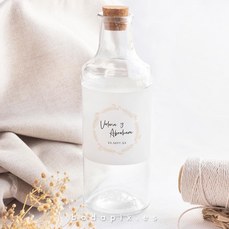 etiqueta botella boda date