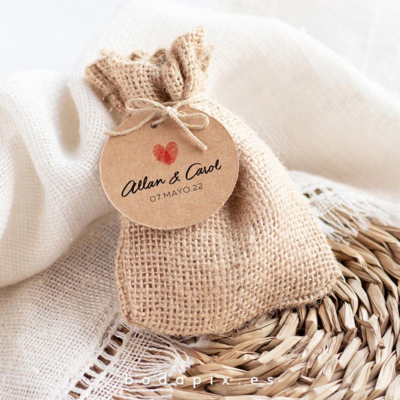 etiquetas detalles boda huellas