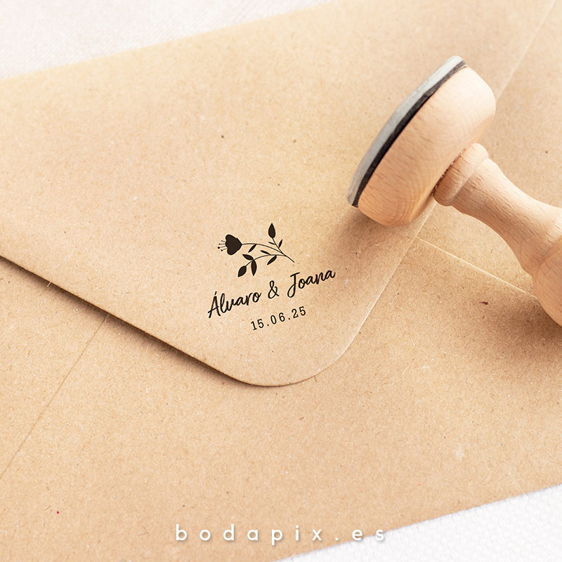 sello madera boda magnolia