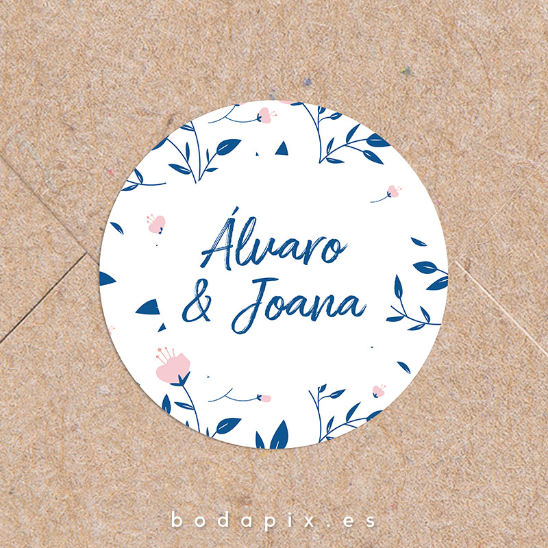 adhesivo pegatina personalizado boda magnolia