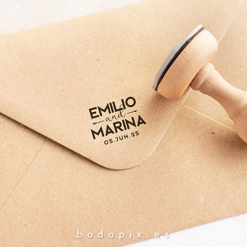 sello madera boda notte