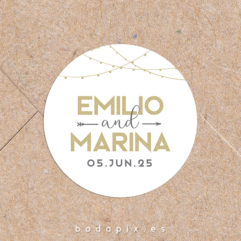 adhesivo pegatinas boda notte