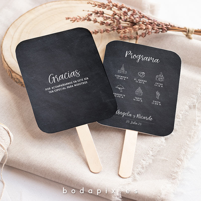 pai pai abanico boda chalk