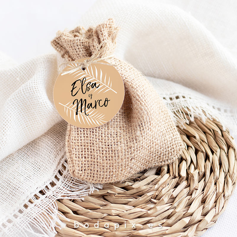 etiqueta detalles personalizada boda palm