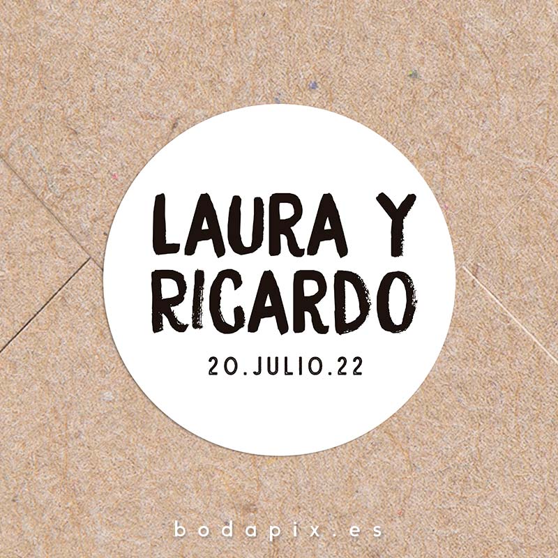 adhesivo pegatinas boda boho