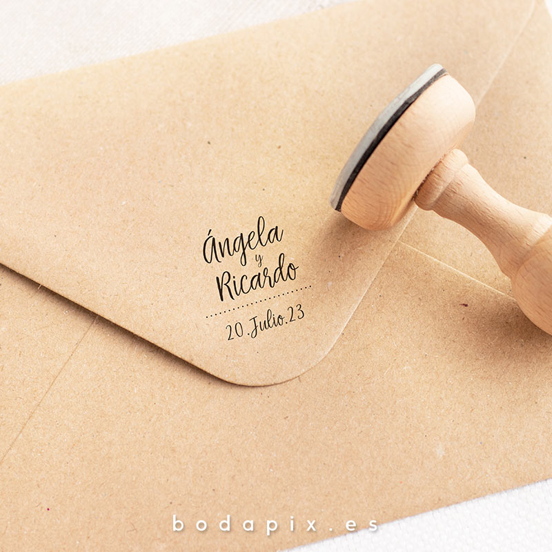 sello madera boda chalk