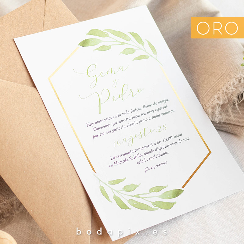 invitaciones de boda doradas