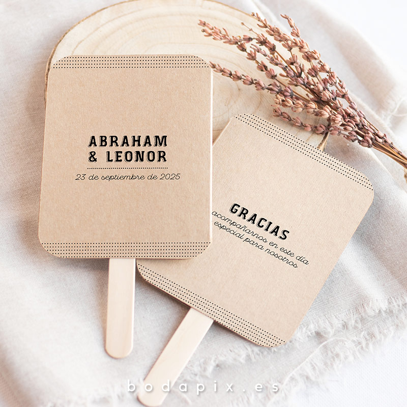 pai pai abanico personalizado boda retro