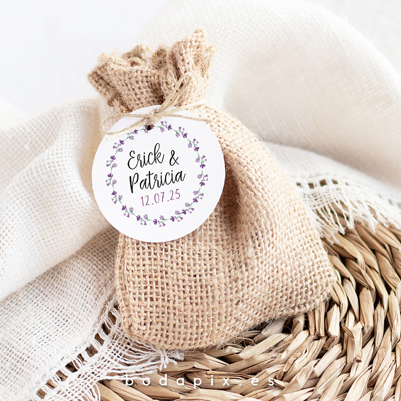 etiquetas detalles boda personalizada malva