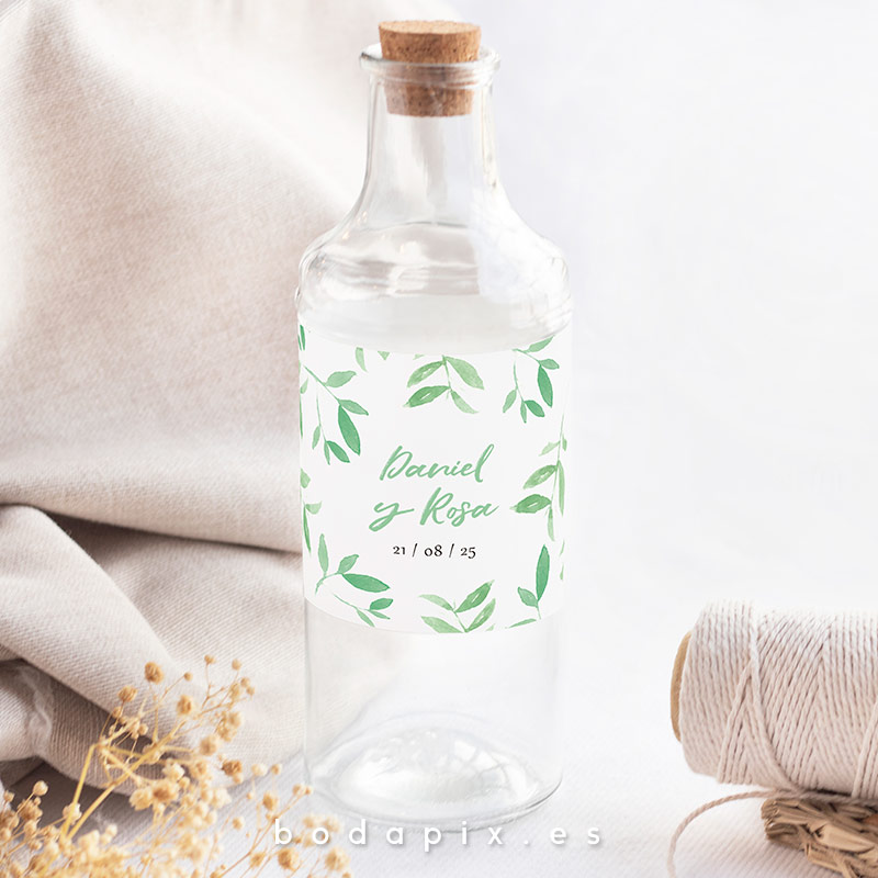 etiqueta botella boda personalizada grass