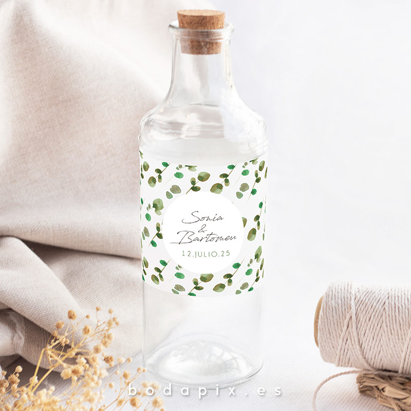 etiqueta botella boda personalizada nature