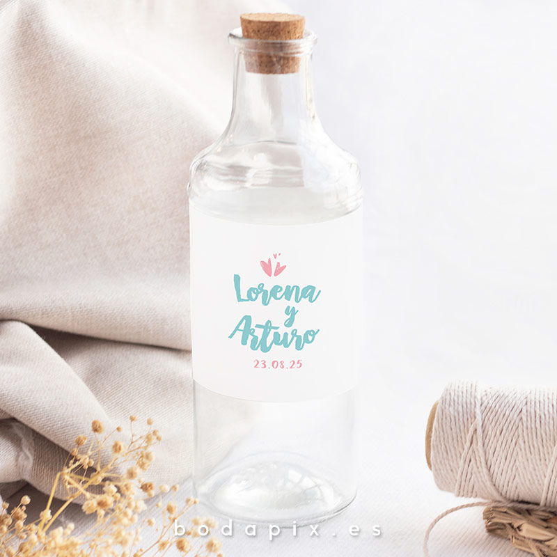 etiqueta botella boda personalizada smile