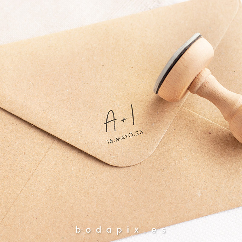 sello madera boda personalizado jungla