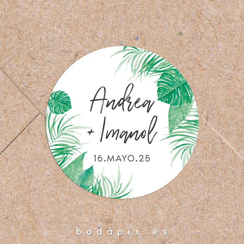 adhesivo pegatinas boda personalizado jungla