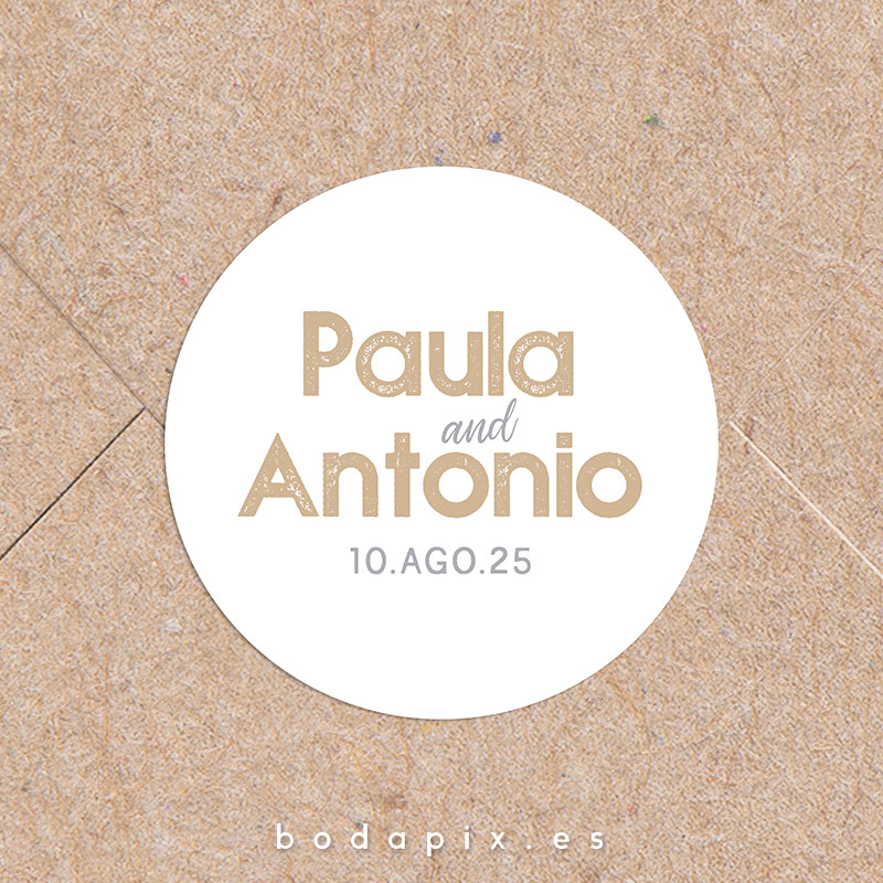 adhesivo pegatinas boda personalizado sand